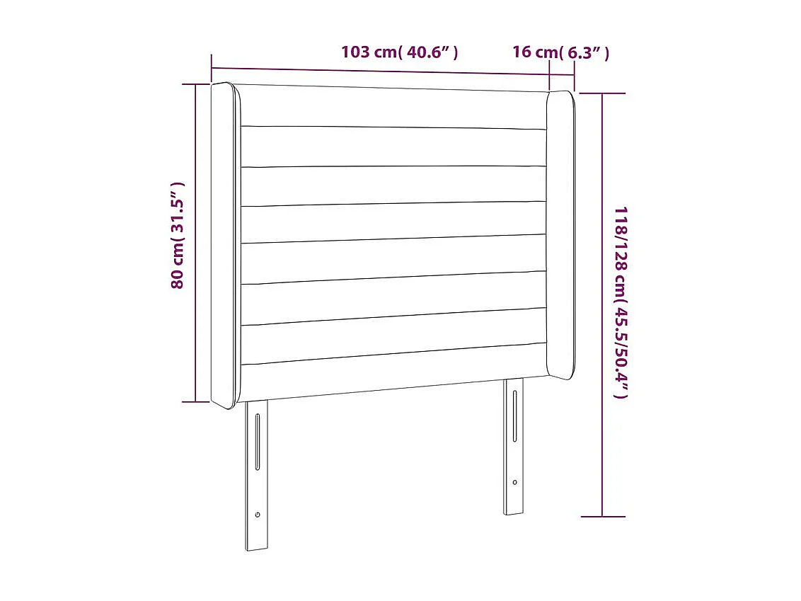 Tête de lit à LED Bleu 103x16x118-128 Tissu