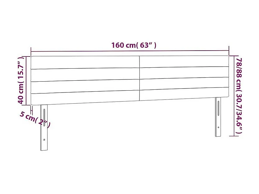 Tête de lit à LED Taupe 160x5x78-88 Tissu