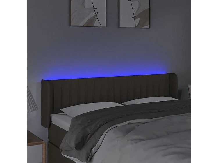 Tête de lit à LED Taupe 147x16x78-88 Tissu