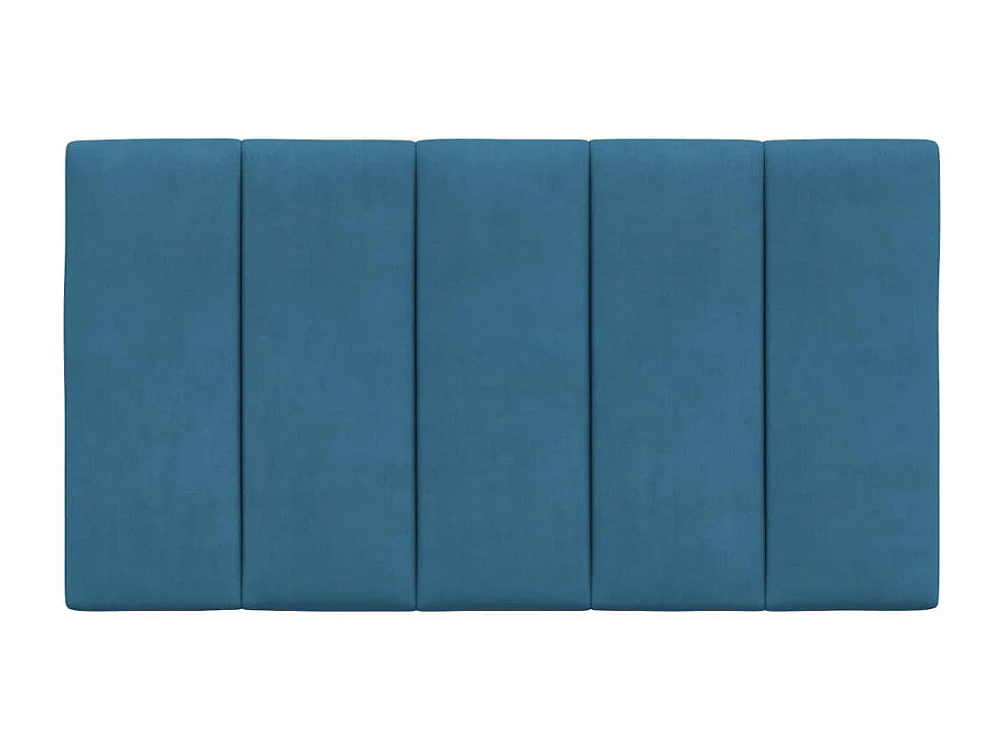 Coussin de tête de lit bleu 80cm velours