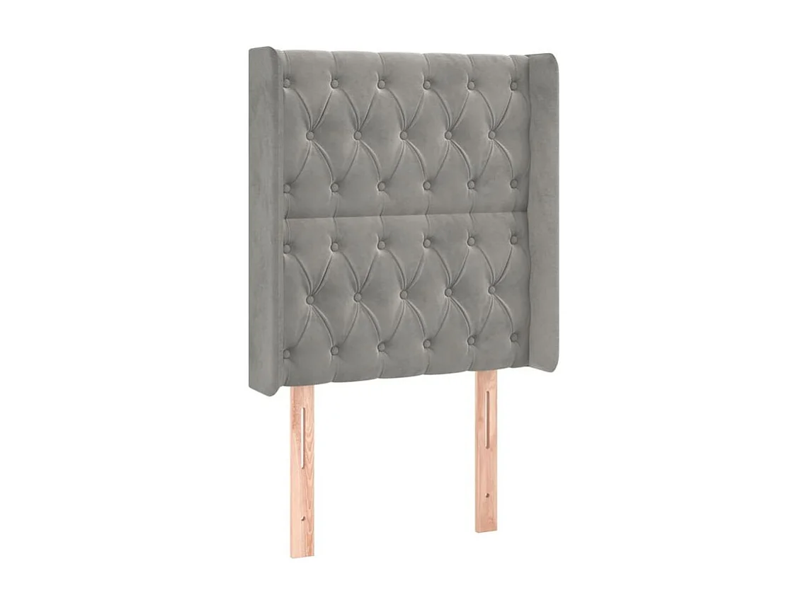 Tête de lit à LED Gris clair 83x16x118-128 Velours
