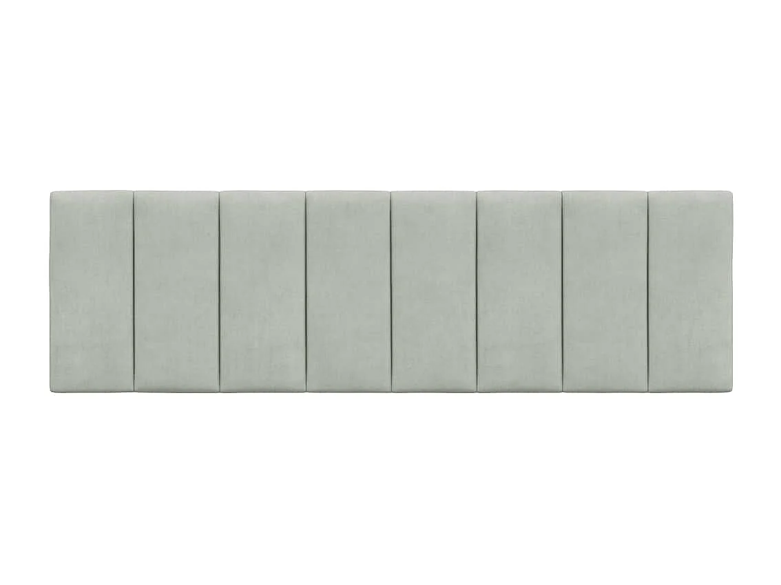 Coussin de tête de lit gris clair 160cm velours