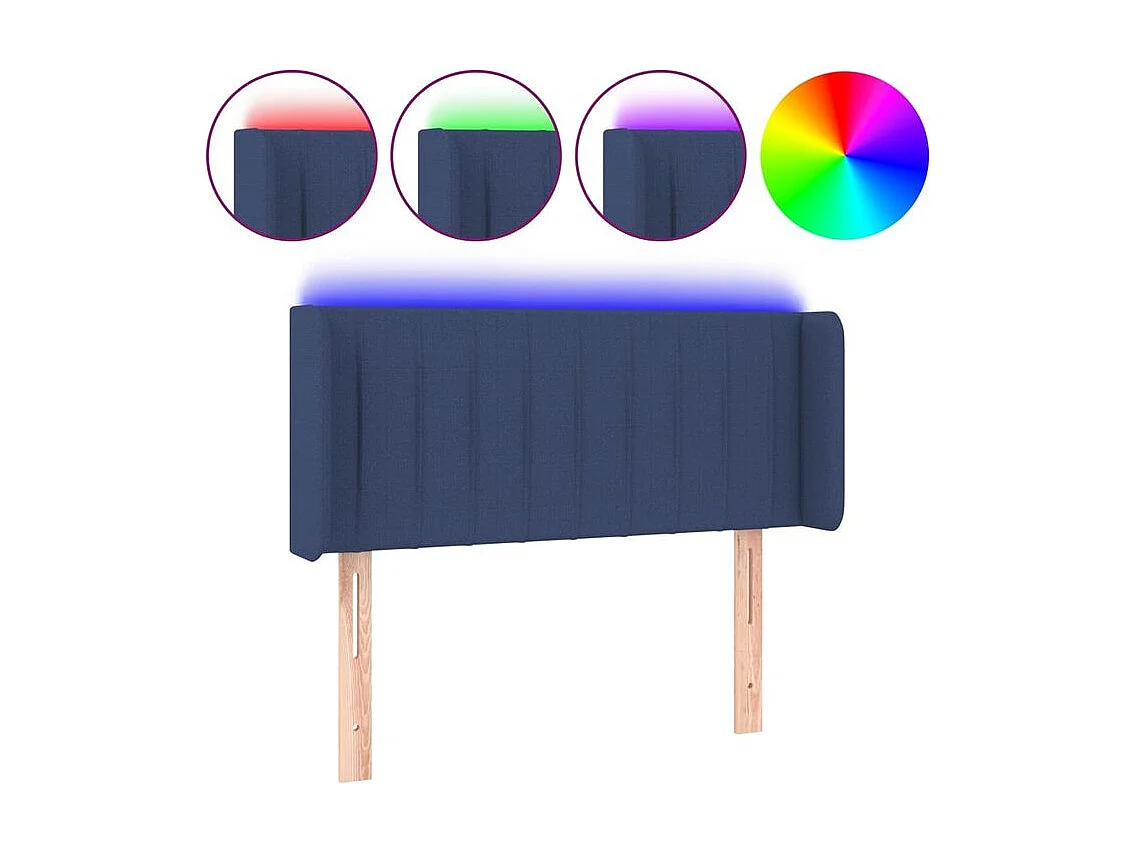 Tête de lit à LED Bleu 83x16x78-88 Tissu