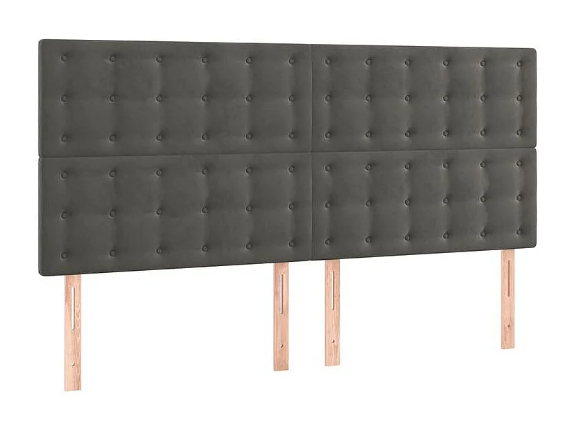 Tête de lit à LED Gris foncé 160x5x118-128 Velours