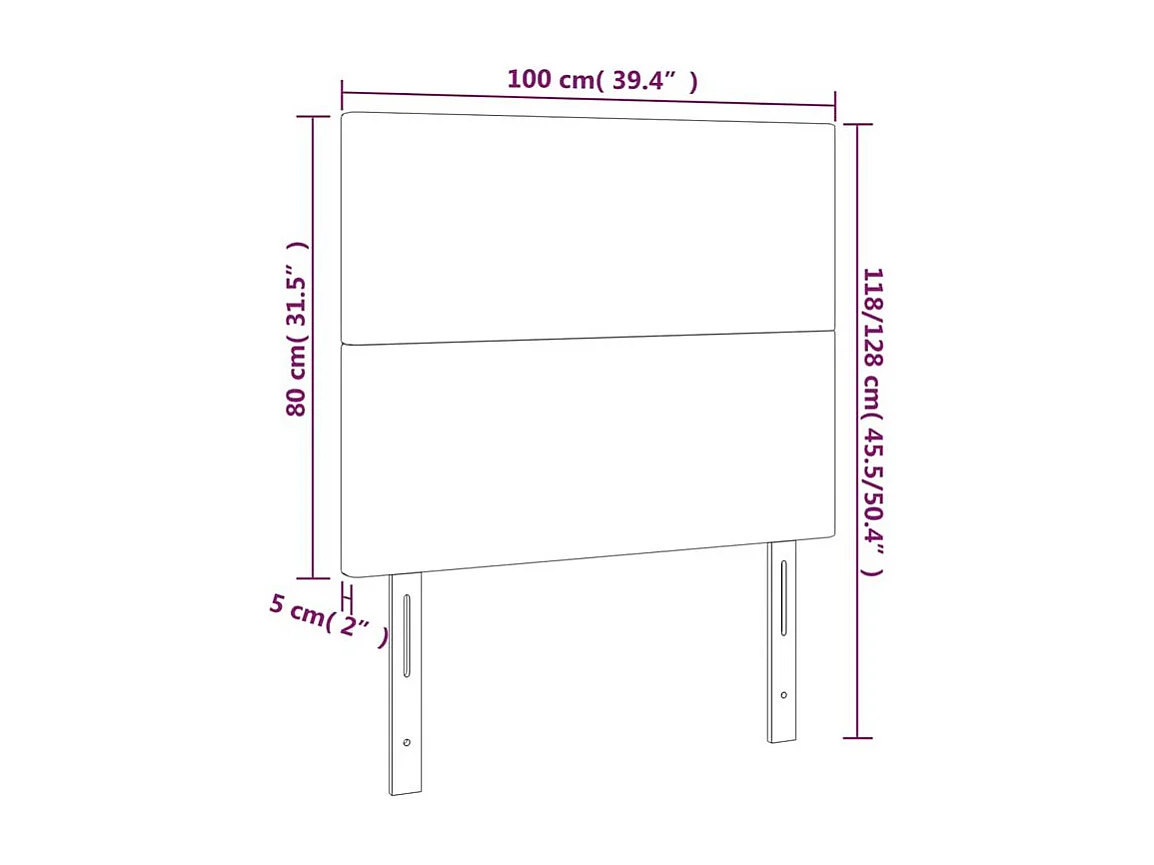 Tête de lit à LED Vert foncé 100x5x118-128 Velours