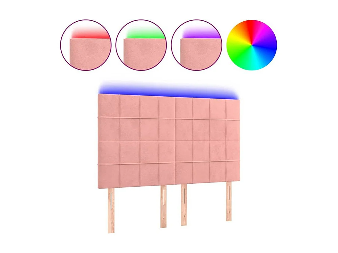 Tête de lit à LED Rose 144x5x118-128 Velours
