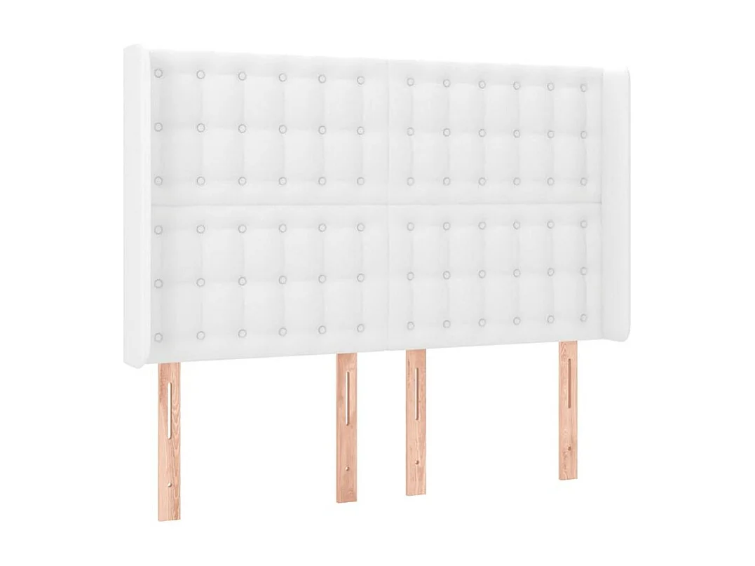 Tête de lit à LED Blanc 147x16x118-128 Similicuir