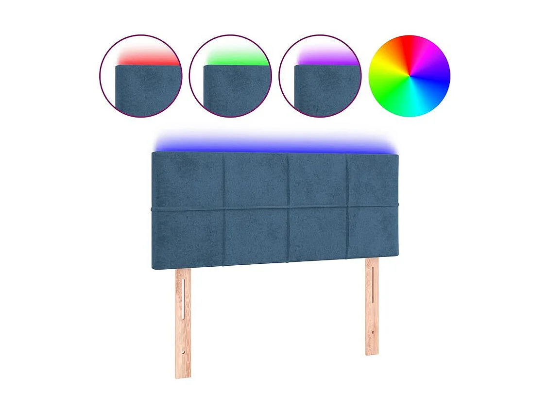 Tête de lit à LED Bleu foncé 80x5x78-88 Velours