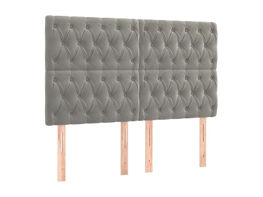 Tête de lit à LED Gris clair 160x7x118-128 Velours