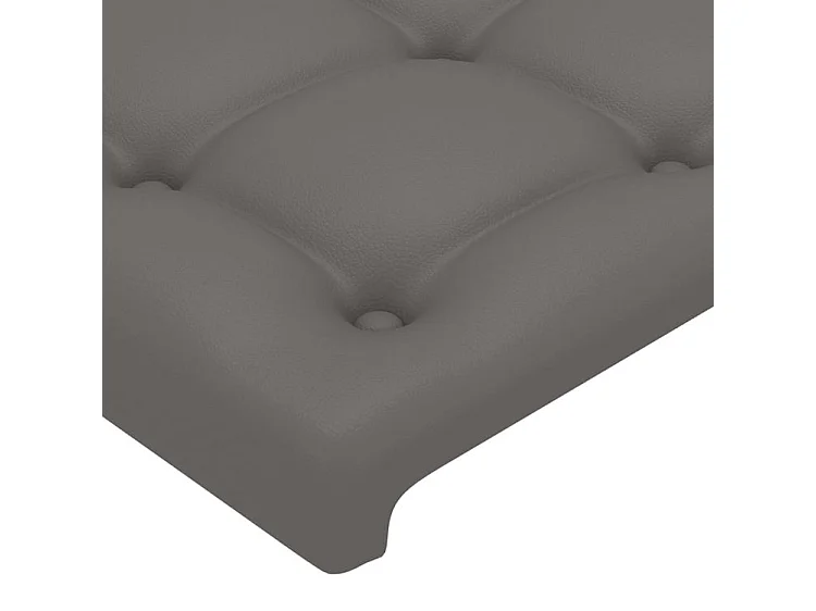 Tête de lit à LED Gris 203x16x118-128 Similicuir