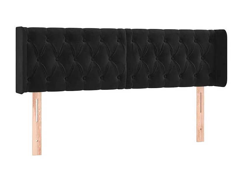 Tête de lit à LED Noir 147x16x78-88 Velours