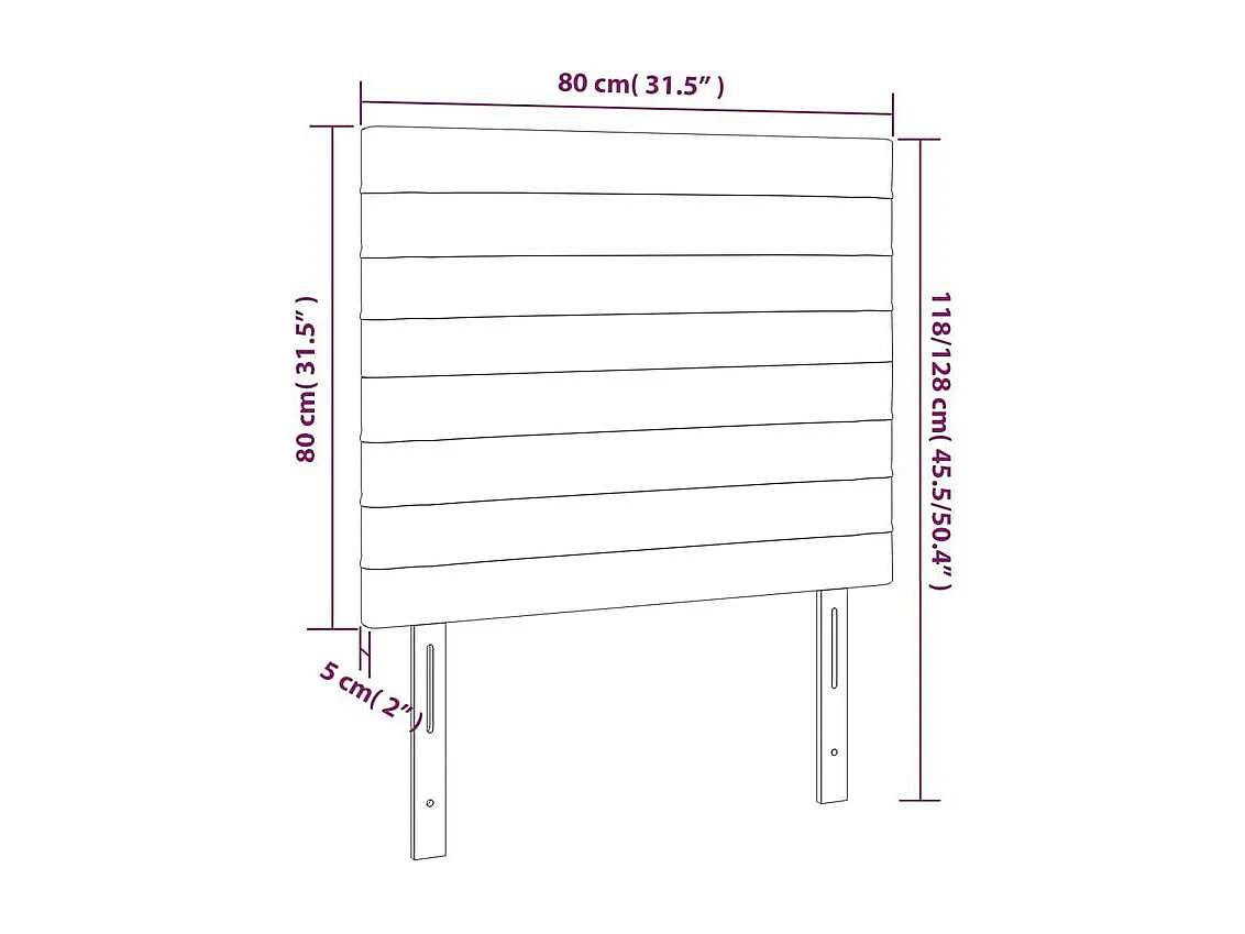 Tête de lit à LED Taupe 80x5x118-128 Tissu