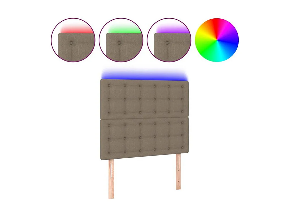 Tête de lit à LED Taupe 80x5x118-128 Tissu