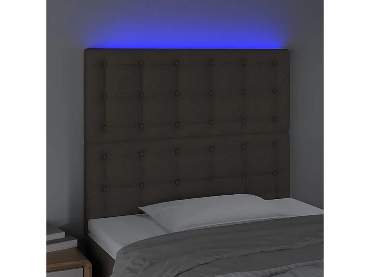 Tête de lit à LED Taupe 80x5x118-128 Tissu