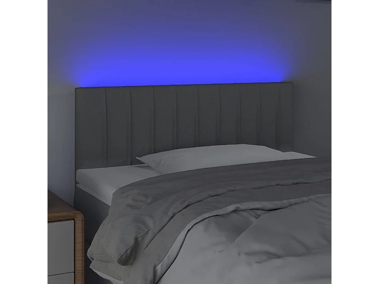 Tête de lit à LED Gris clair 80x5x78-88 Tissu