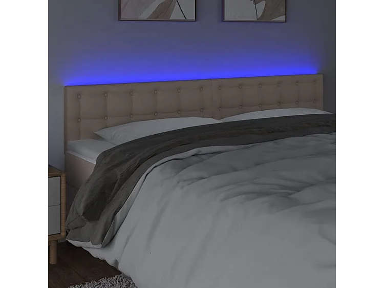 Tête de lit à LED Cappuccino 180x5x78-88 Similicuir