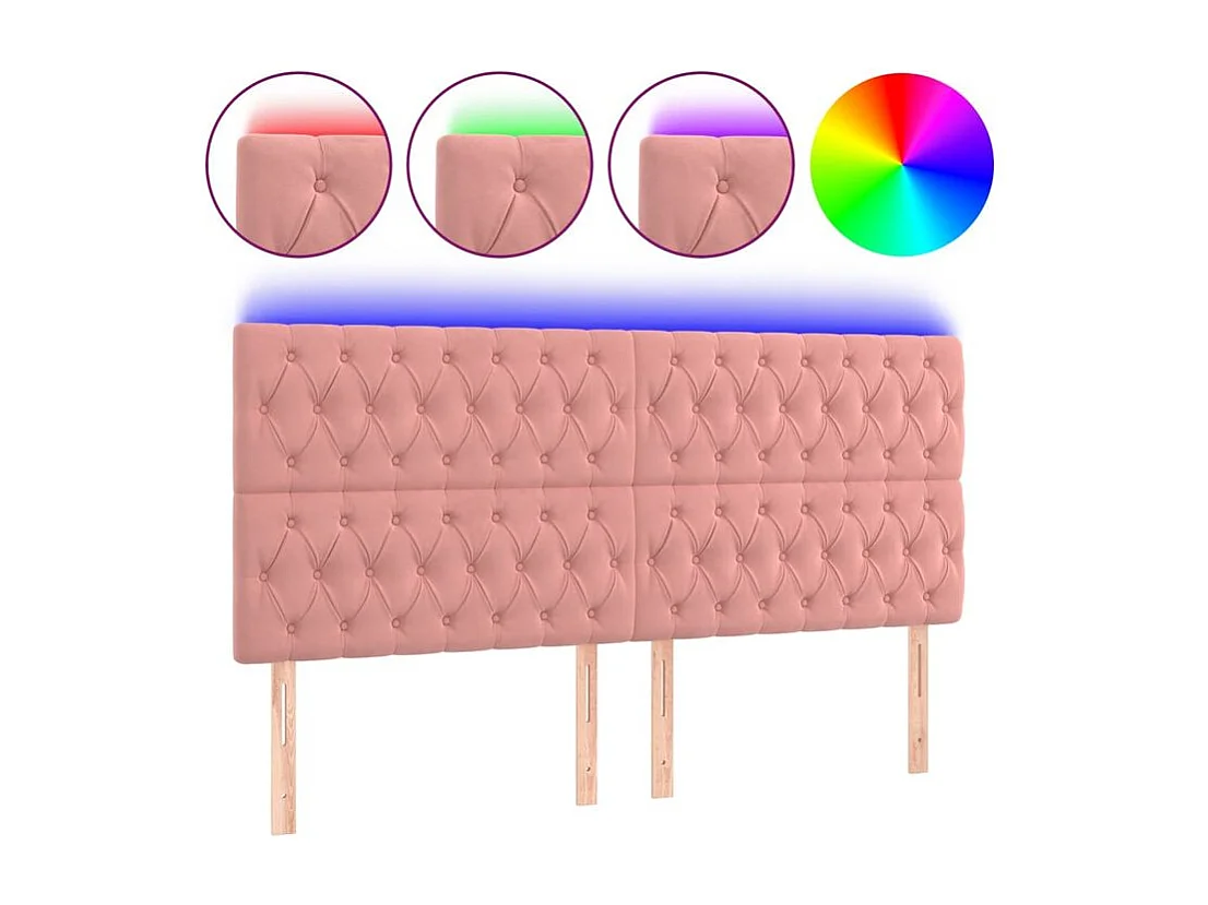 Tête de lit à LED Rose 180x7x118-128 Velours