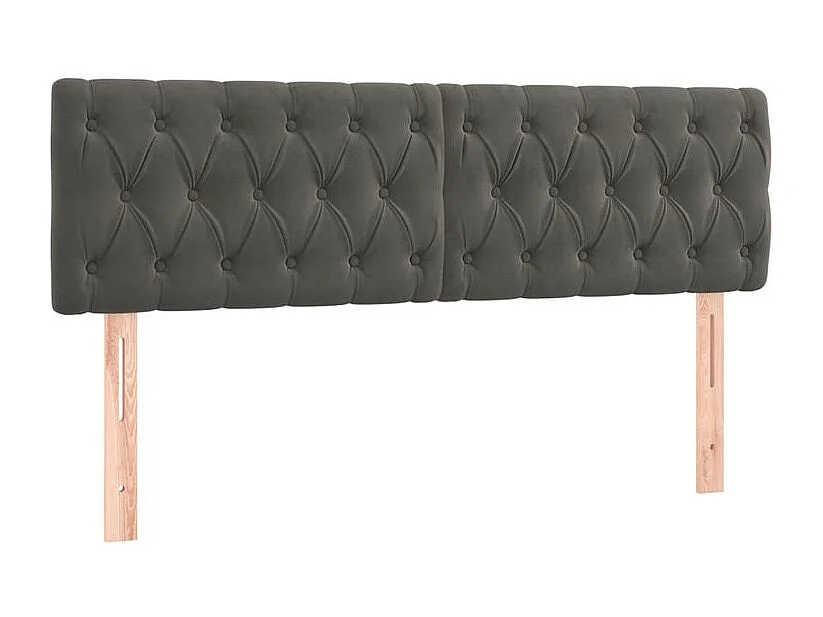 Tête de lit à LED Gris foncé 160x7x78-88 Velours