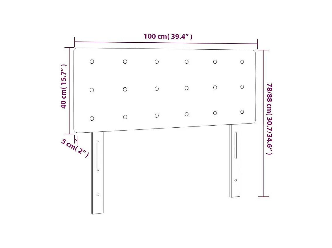 Tête de lit à LED Crème 100x5x78-88 Tissu