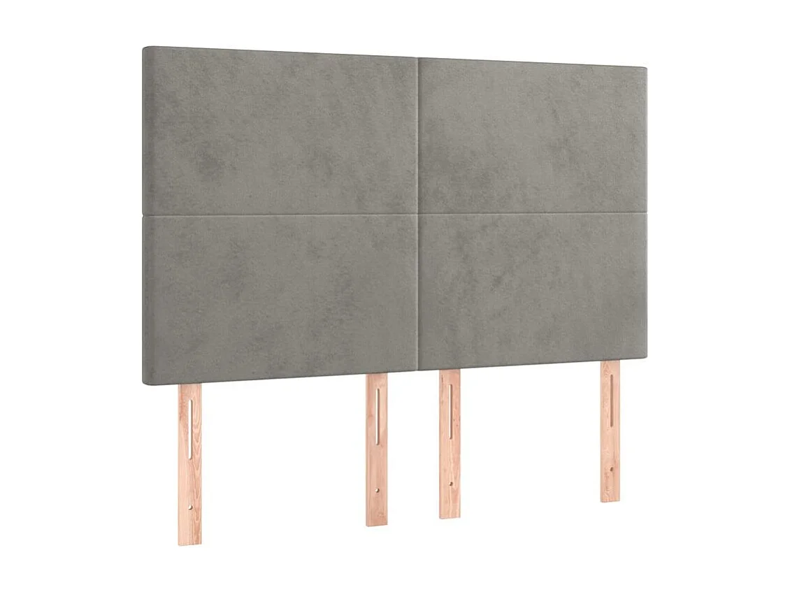Tête de lit à LED Gris clair 144x5x118-128 Velours