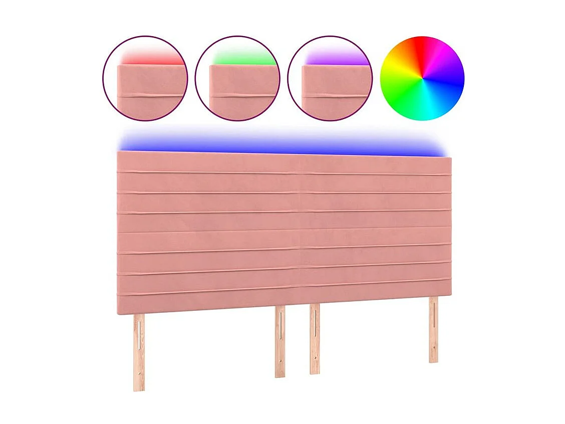 Tête de lit à LED Rose 160x5x118-128 Velours