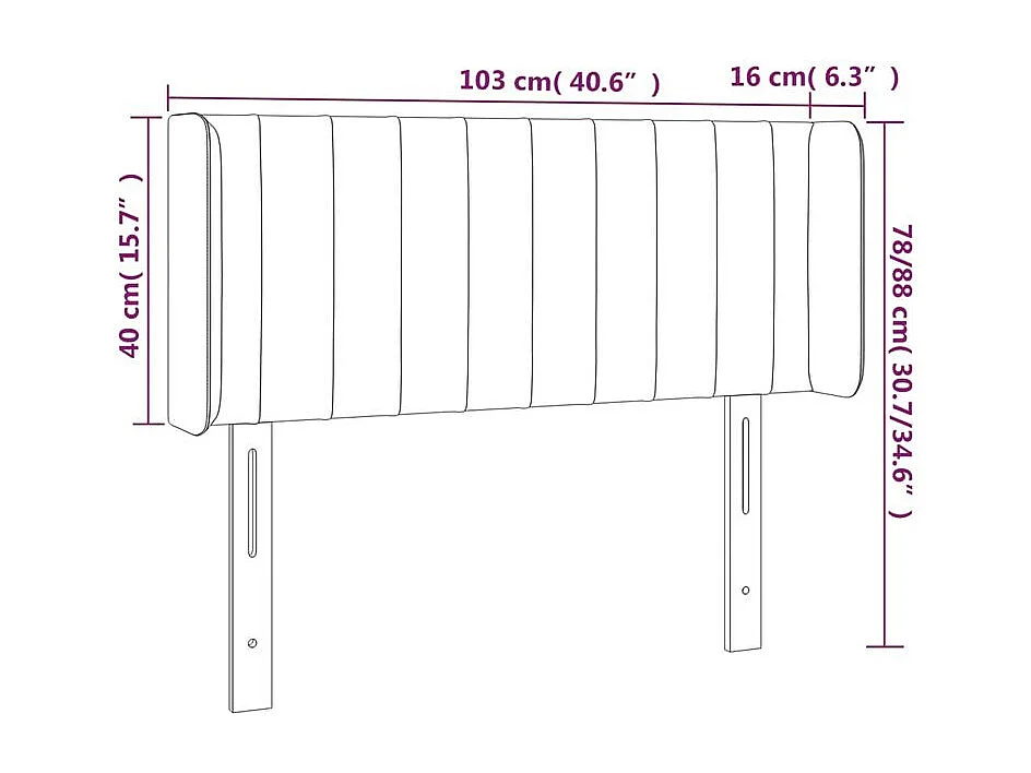 Tête de lit à LED Bleu 103x16x78-88 Tissu
