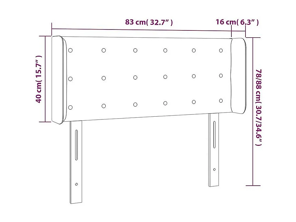 Tête de lit à LED Blanc 83x16x78-88 Similicuir
