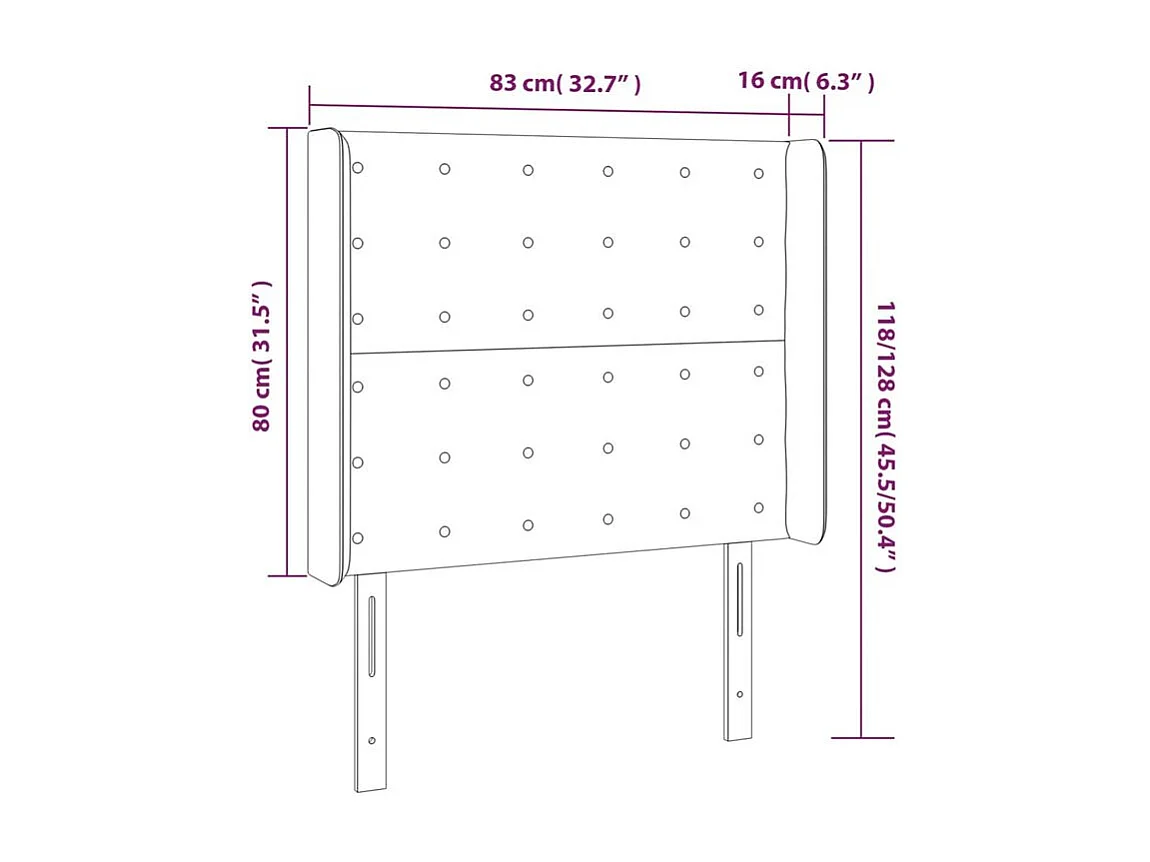 Tête de lit à LED Bleu 83x16x118-128 Tissu