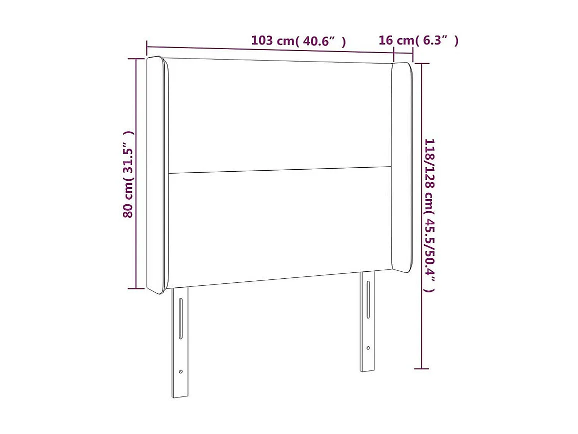 Tête de lit à LED Blanc 103x16x118-128 Similicuir