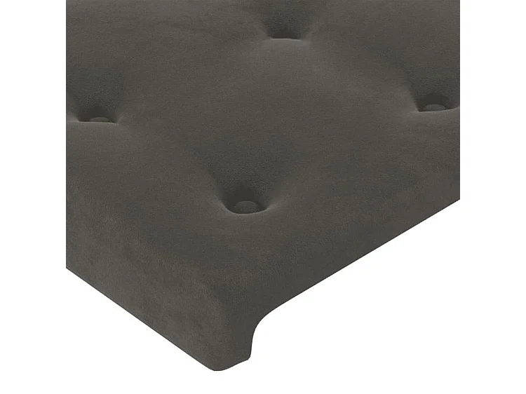 Tête de lit à LED Gris foncé 100x5x118-128 Velours