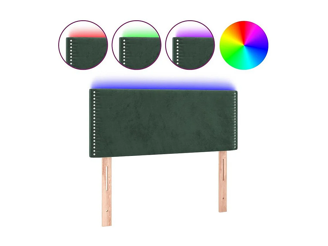 Tête de lit à LED Vert foncé 80x5x78-88 Velours