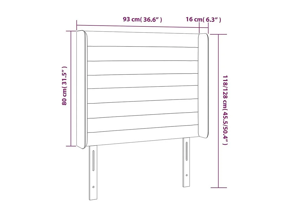 Tête de lit à LED Crème 93x16x118-128 Tissu