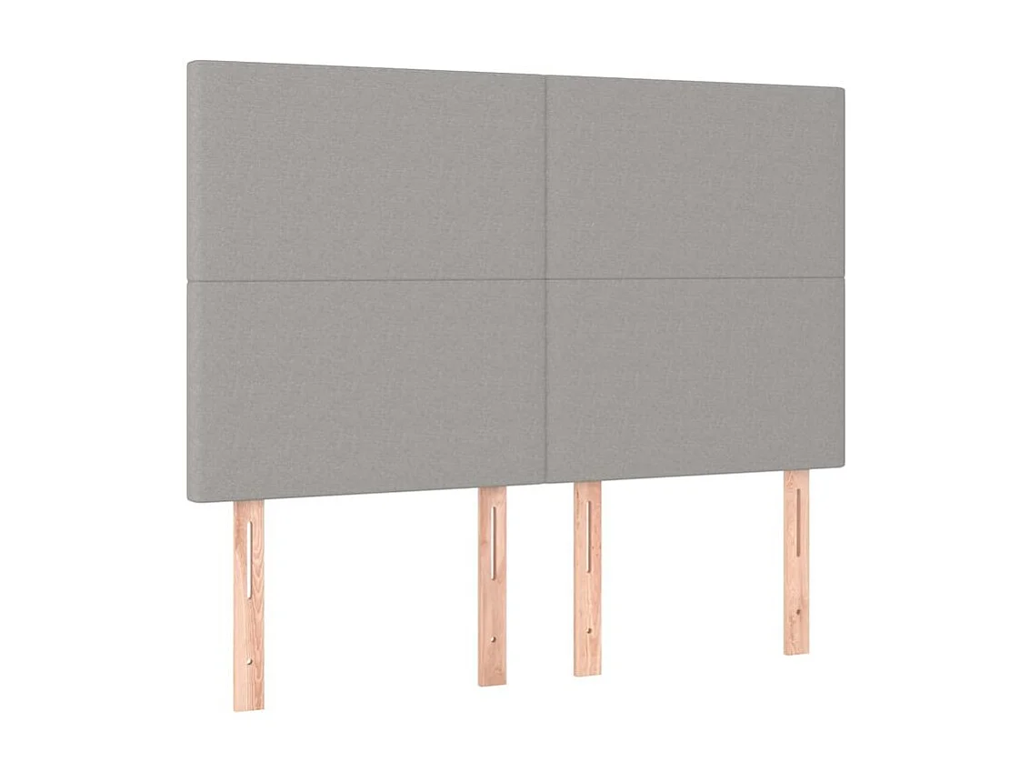 Tête de lit à LED Gris clair 144x5x118-128 Tissu