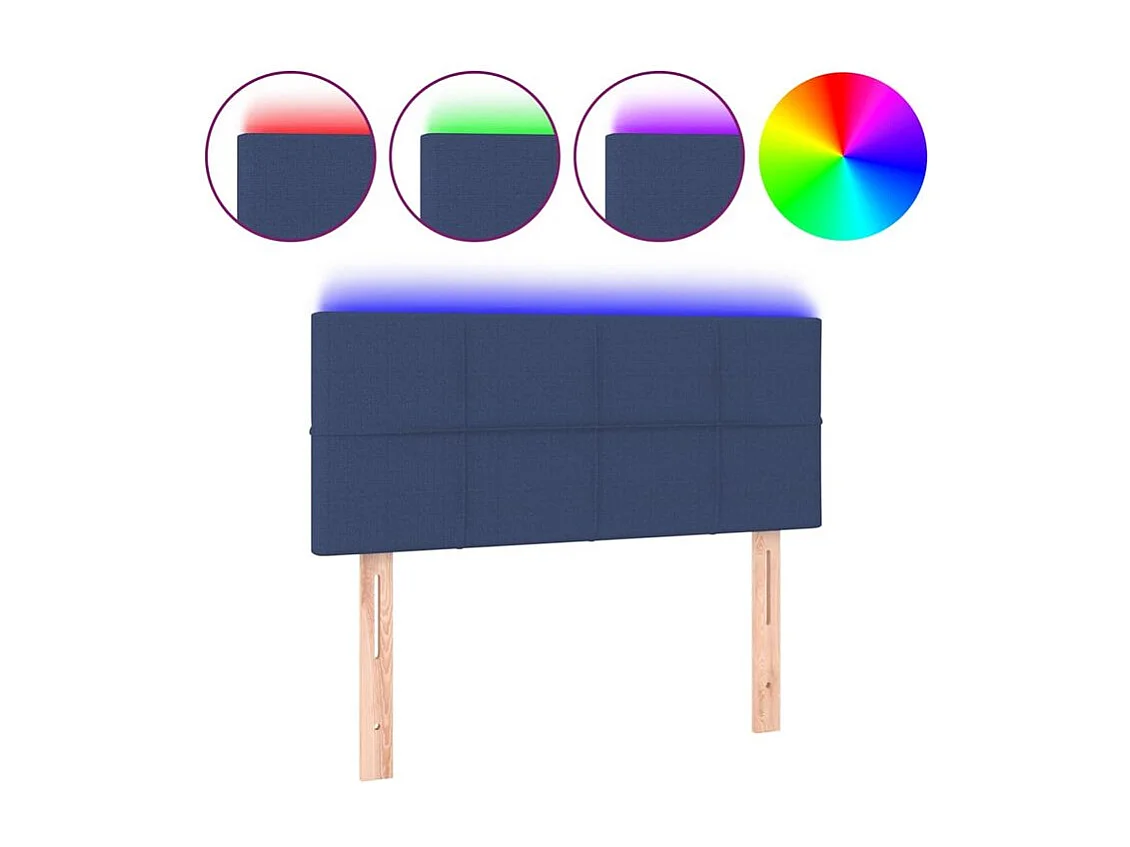 Tête de lit à LED Bleu 80x5x78-88 Tissu