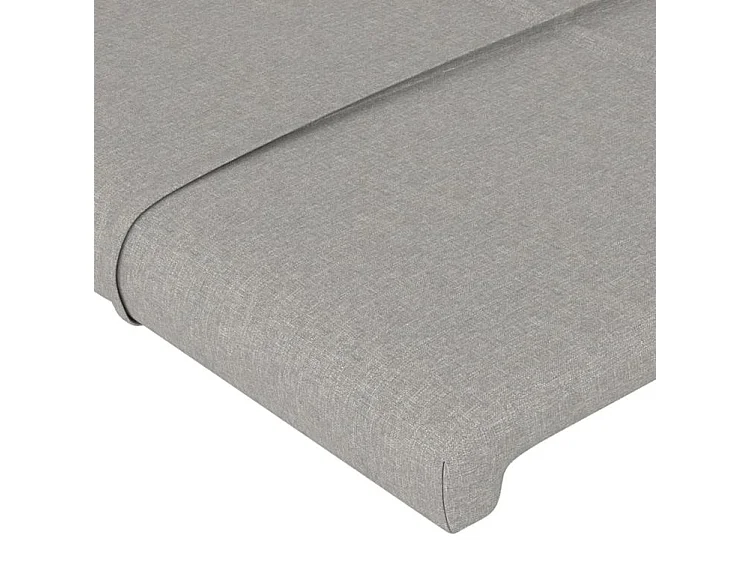 Tête de lit à LED Gris clair 163x16x118-128 Tissu