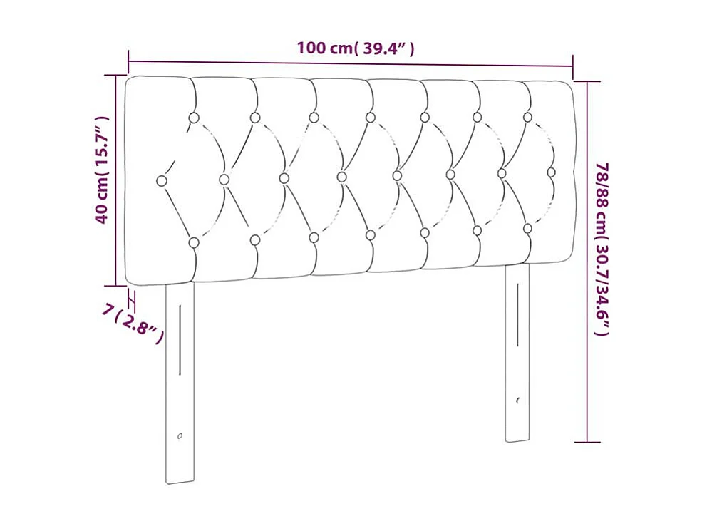 Tête de lit à LED Bleu 100x7x78-88 Tissu