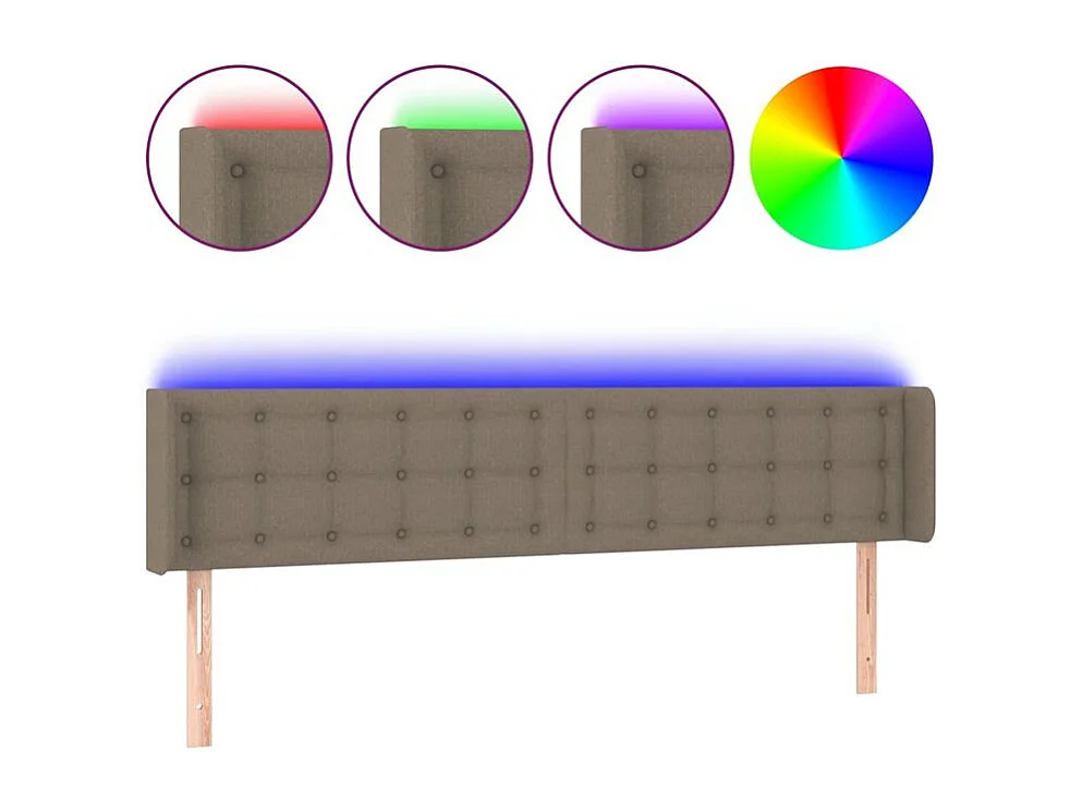 Tête de lit à LED Taupe 163x16x78-88 Tissu