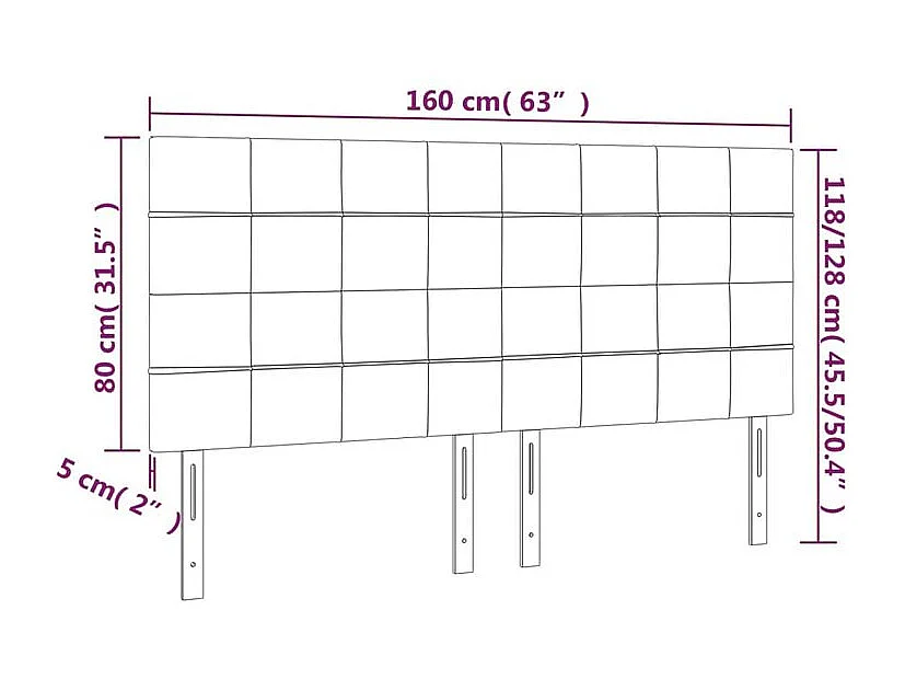 Tête de lit à LED Bleu 160x5x118-128 Tissu