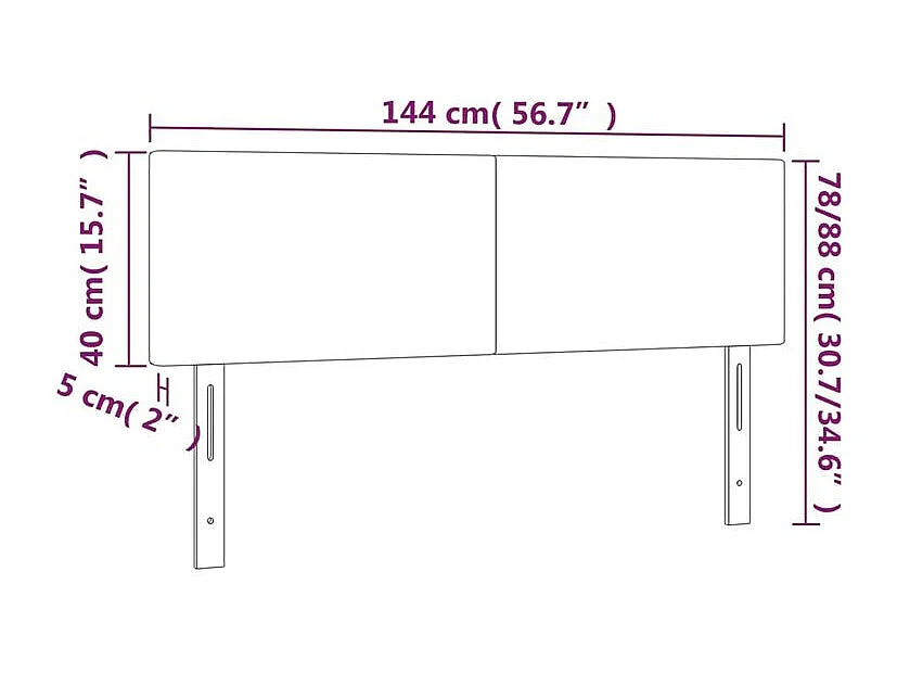 Tête de lit à LED Blanc 144x5x78-88 Similicuir