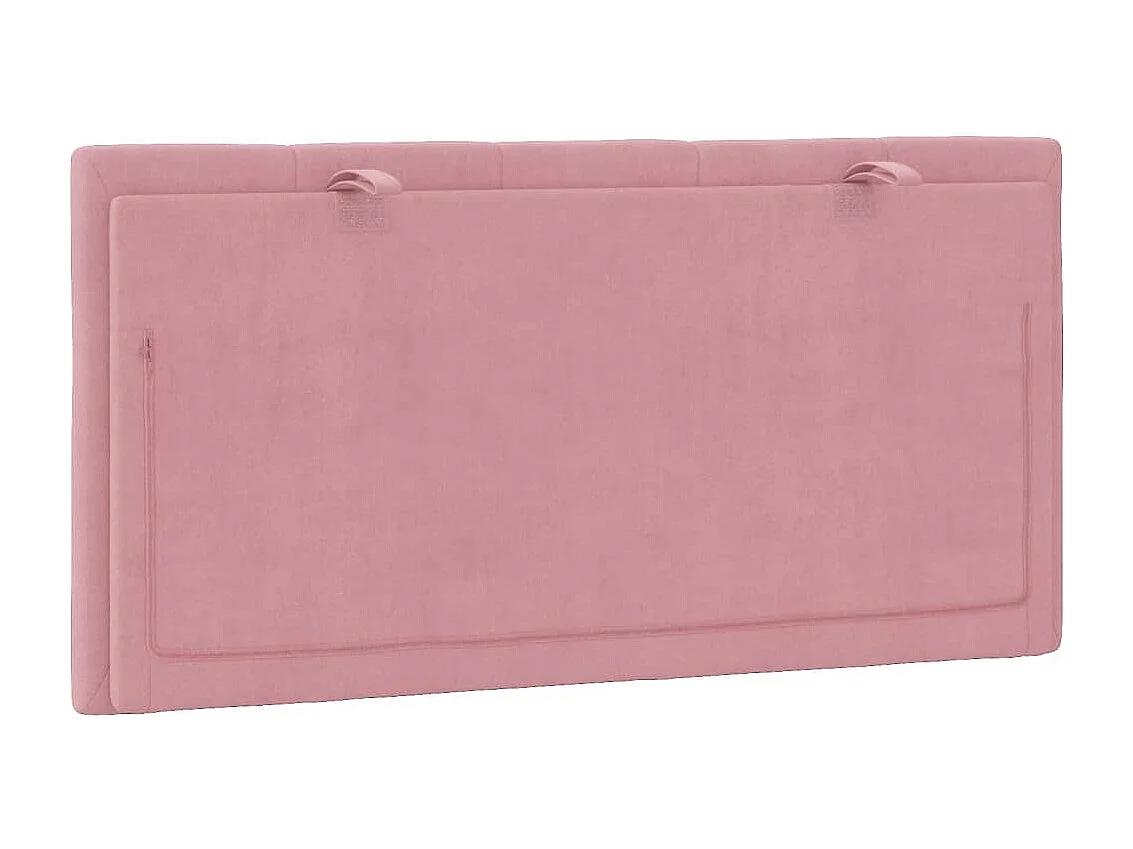 Coussin de tête de lit rose 100cm velours