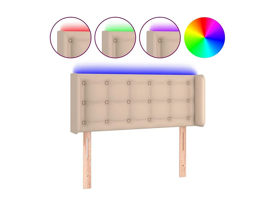 Tête de lit à LED Cappuccino 93x16x78-88 Similicuir