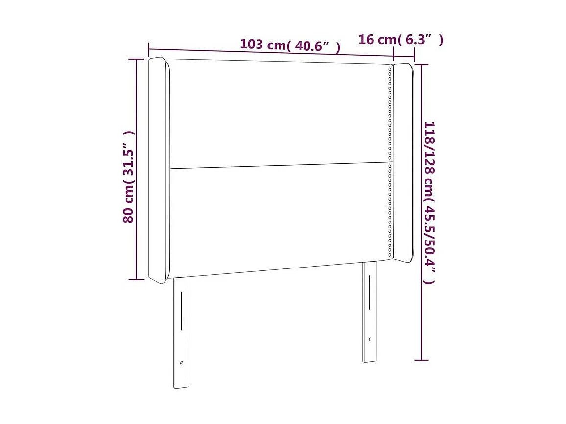 Tête de lit à LED Crème 103x16x118-128 Tissu