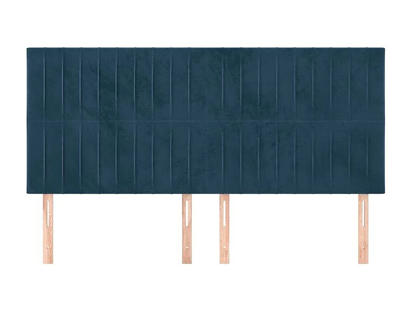 Tête de lit 4 pc Bleu foncé 80x5x78-88 Velours