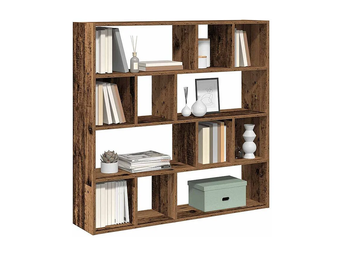 Bibliothèque séparateur en bois Vogua 105cm - Moderne et polyvalente-Marron noisette