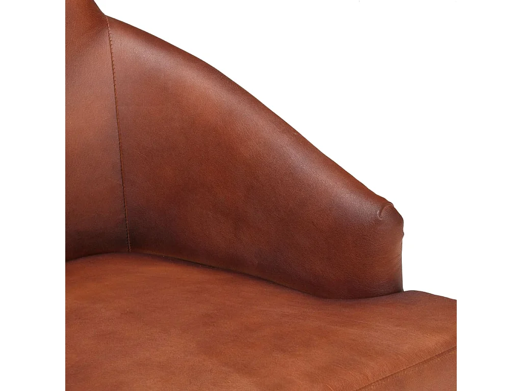 Chaise de salle à manger 2 pc Marron Cuir de chèvre véritable