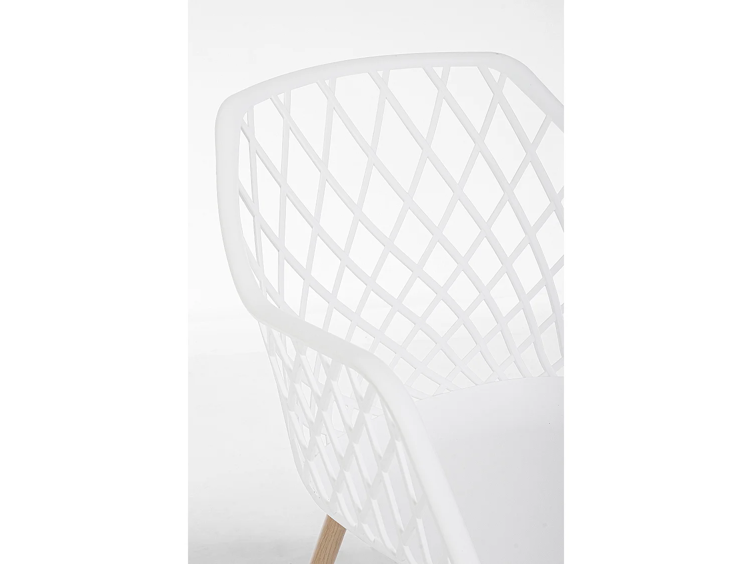 Lot de 4 chaise Optik - Polyvalente pour intérieur et éxtérieur-Blanc/Beige
