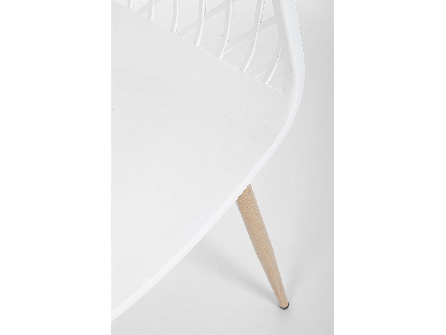 Lot de 4 chaise Optik - Polyvalente pour intérieur et éxtérieur-Blanc/Beige