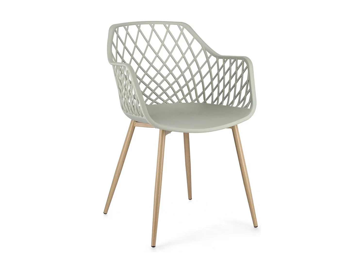 Lot de 4 chaise Optik - Polyvalente pour intérieur et éxtérieur-Blanc/Beige