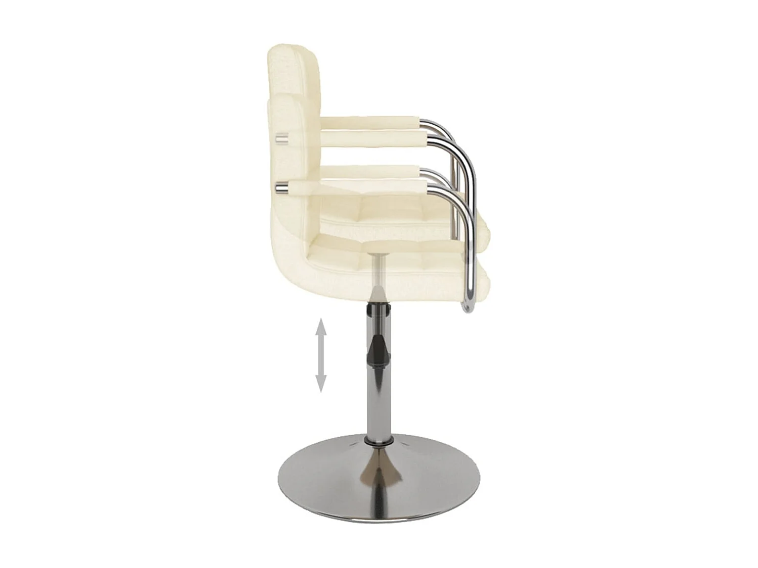 Chaise de salle à manger Crème Tissu 3