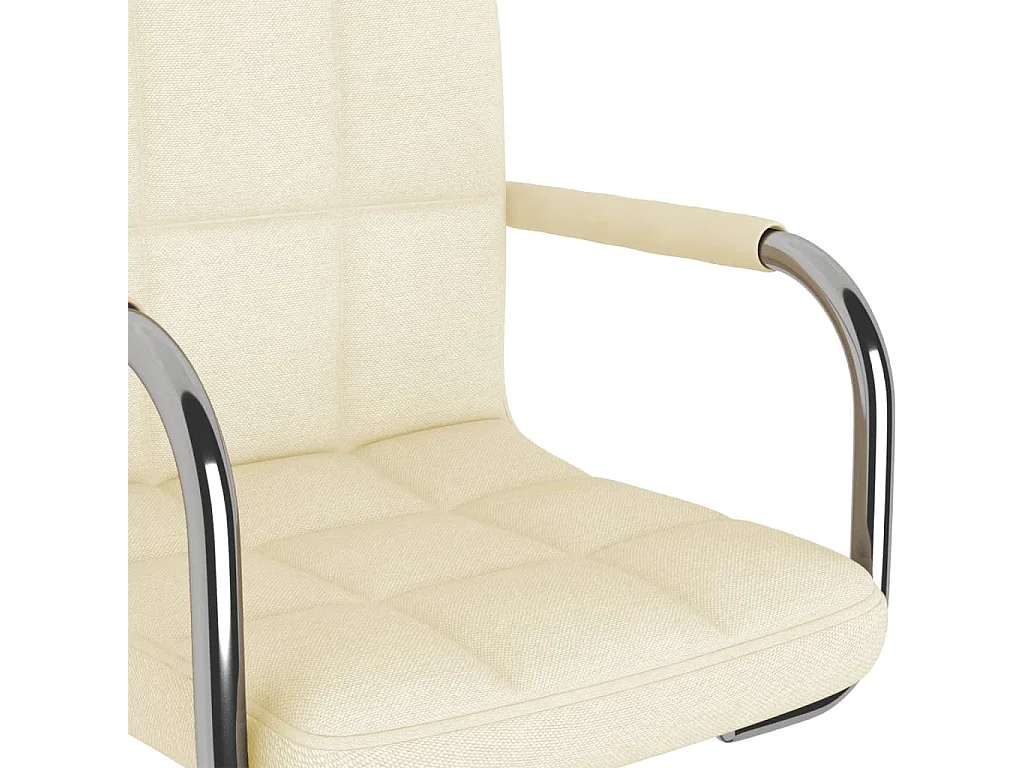 Chaise de salle à manger Crème Tissu 3
